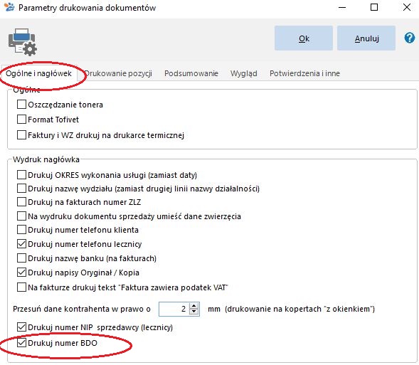 Drukuj nr BDO