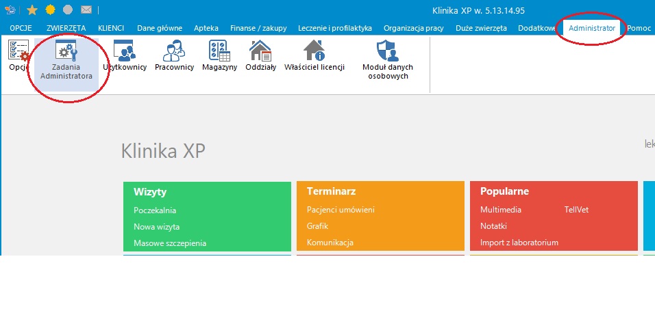 Zadania administratora