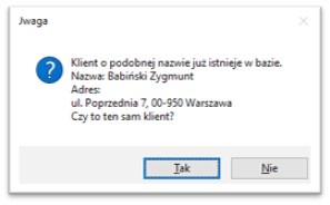 klient o podobnej nazwie