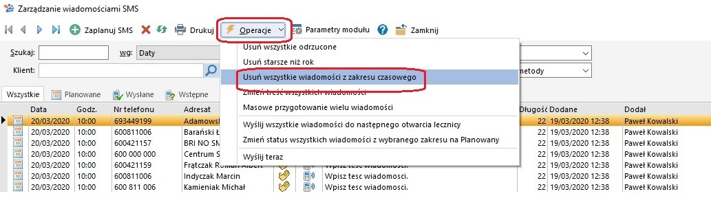 usun wszystkie z zakresu czasowego