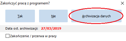 zakonczenie pracy programu